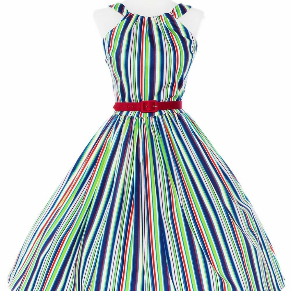 Pinup Couture Harley Dress in Candy Stripe Med